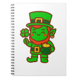 Caderno Espiral Kawaii Lucky Leprechaun