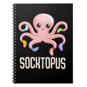 Caderno Espiral Kawaii Octopus Cute Kraken Amante de os animais
