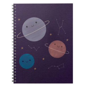 Caderno Espiral Kawaii Outer Space
