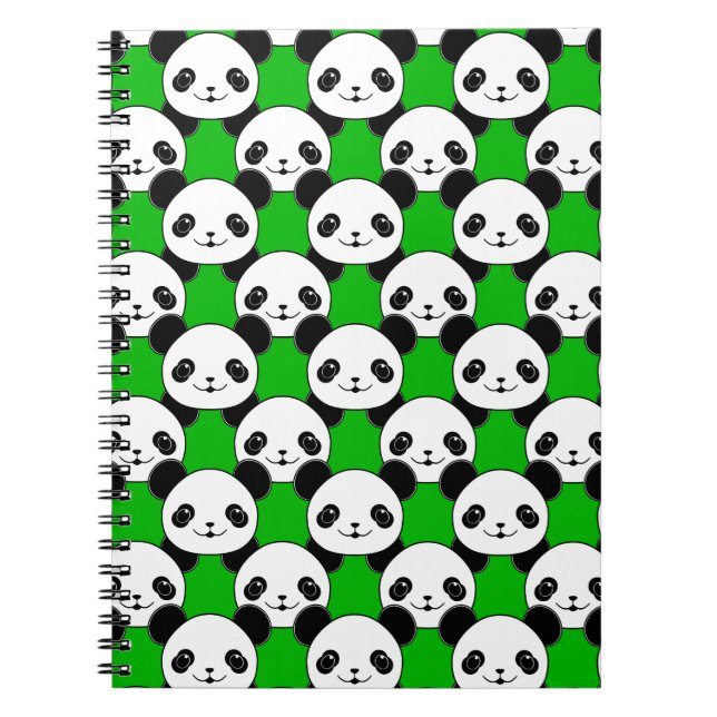 Caderno Espiral Kawaii Panda Bear Pattern (Frente)