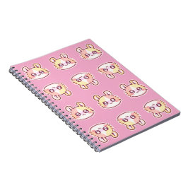 Caderno Espiral Kawaii Pink Kitty Pattern Spiral Notebook 