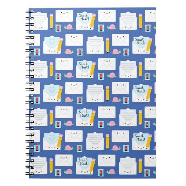 Caderno Espiral Kawaii Snail Mail (Frente)