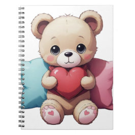 Caderno Espiral Kawaii Teddy Bear