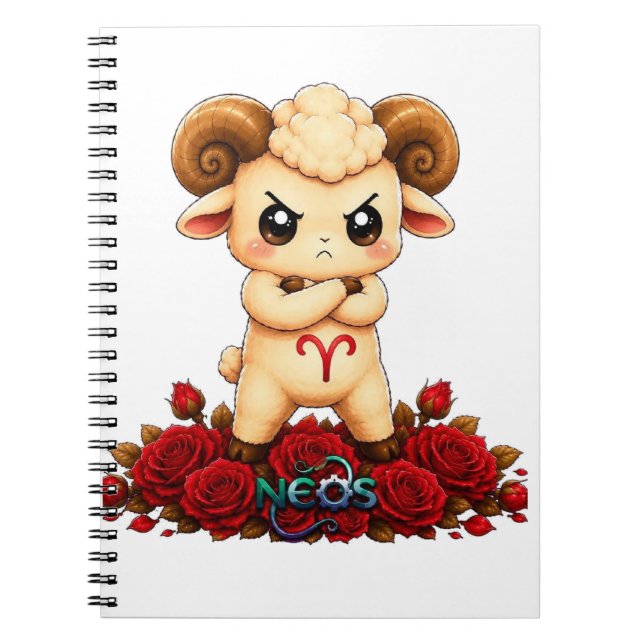 Caderno Espiral Kawaii Zodíaco Neos Áries (Frente)