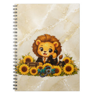 Caderno Espiral Kawaii Zodíaco Neos Leão