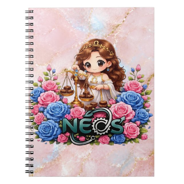 Caderno Espiral Kawaii Zodíaco Neos Libra (Frente)