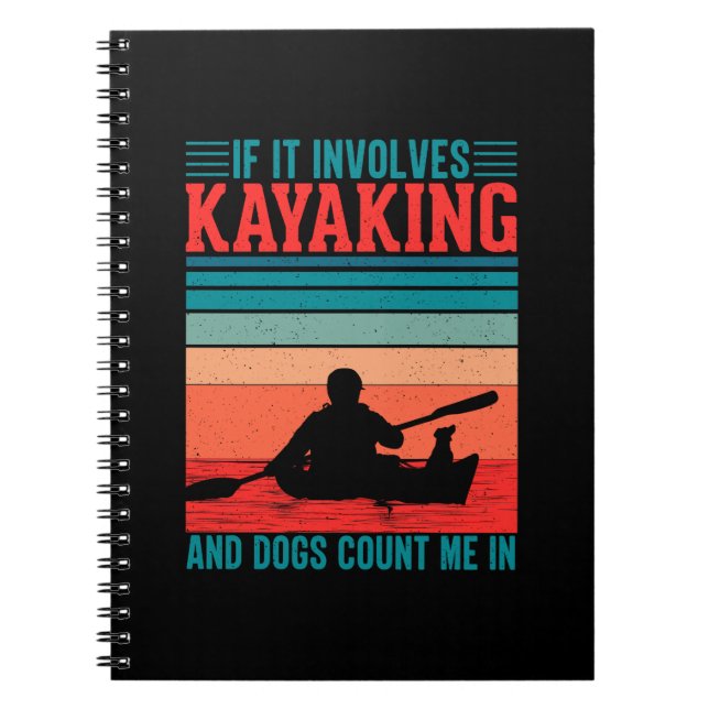 Caderno Espiral Kayaks e Cachorros Contam comigo (Frente)