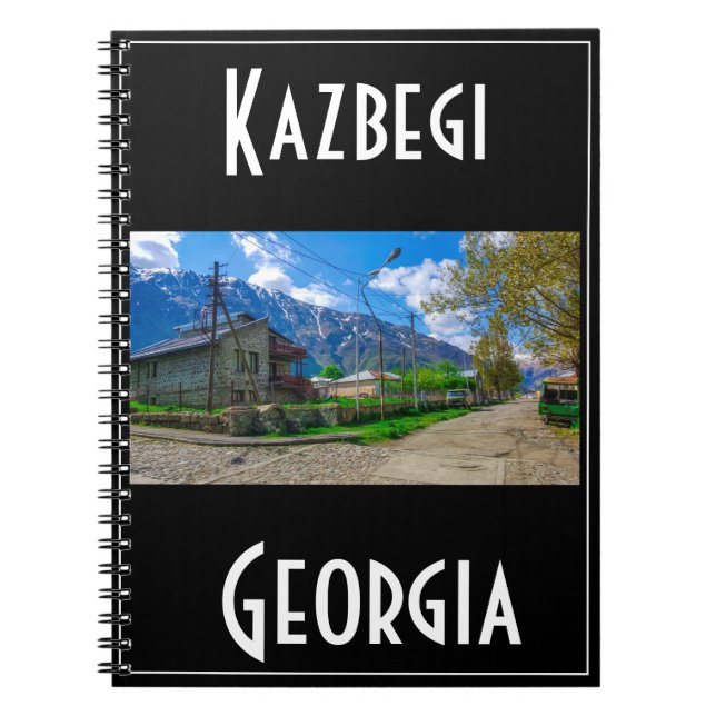 Caderno Espiral Kazbegi Stepantsminda Georgia Causa Montanhas (Frente)