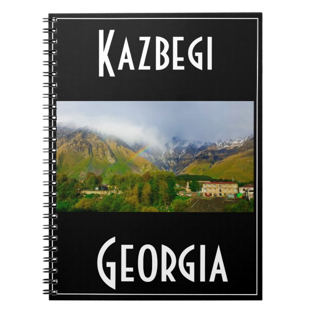 Caderno Espiral Kazbegi Stepantsminda Georgia Causa Montanhas (Frente)
