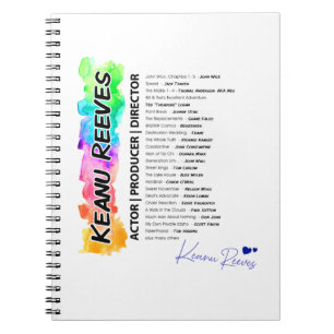 Caderno Espiral Keanu Colorido com Carateres de Título e Filme