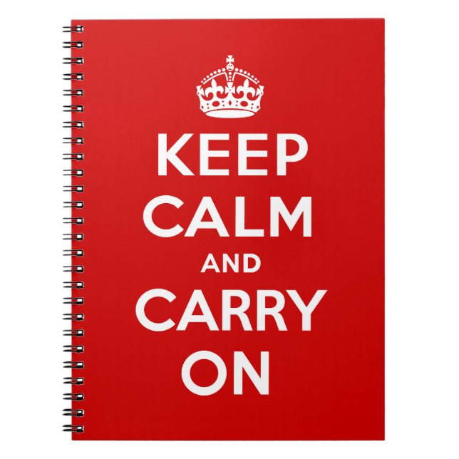Caderno Espiral Keep Calm and Carry On (Frente)
