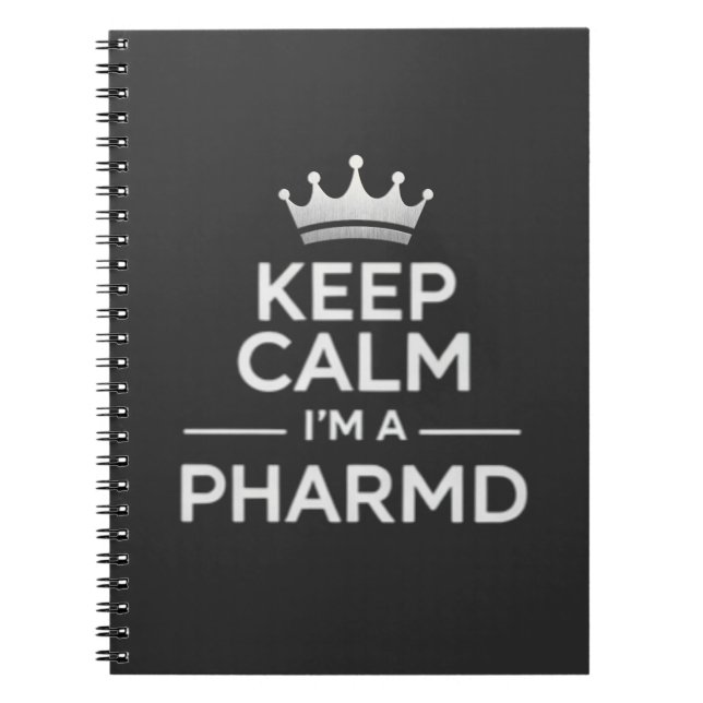 Caderno Espiral Keep Calm I’m a PharmD Funny Pharmacy (Frente)