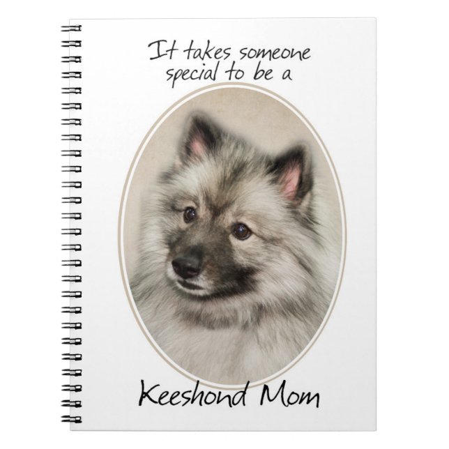 Caderno Espiral Keeshond Mãe Notebook (Frente)