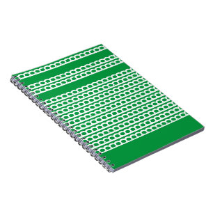 Caderno Espiral Kelly Green e White Modern Bubble Waves