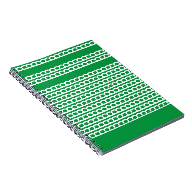 Caderno Espiral Kelly Green e White Modern Bubble Waves (Lado Direito)