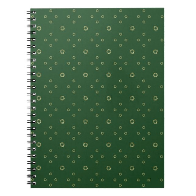 Caderno Espiral Kelly Verde | Zínia Dourada Sol (Frente)