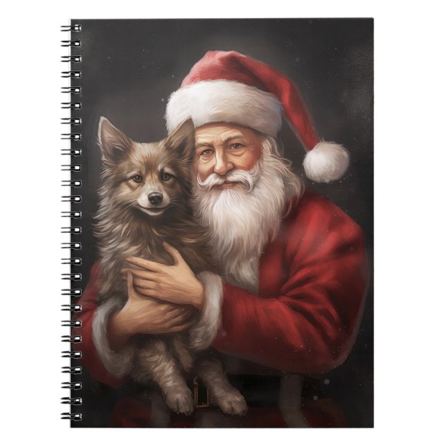 Caderno Espiral Kelpie australiano com Natal (Frente)
