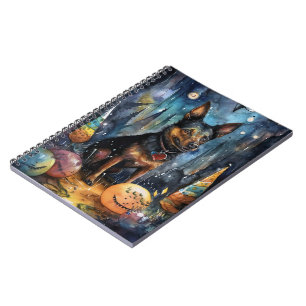 Caderno Espiral Kelpie Australiano De Halloween Com Pumpkins Assus