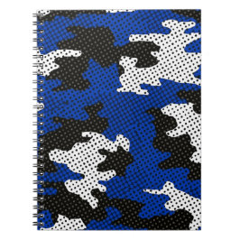 Caderno Espiral Kentucky Blue White Classic Camo Pattern