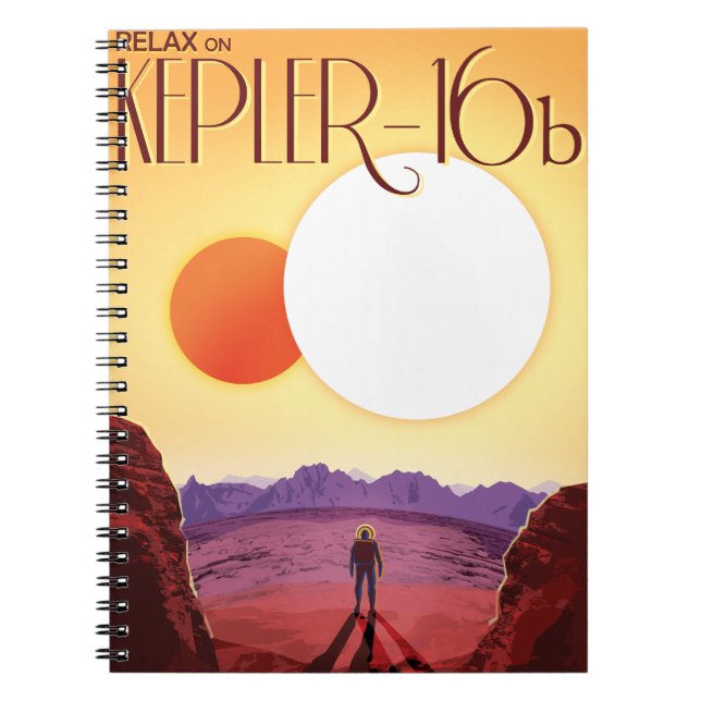 Caderno Espiral Kepler-16b: Binary Solar Sunset Fine Art Space (Frente)