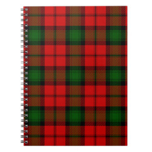 Caderno Espiral Kerr tartan green xadrez vermelha