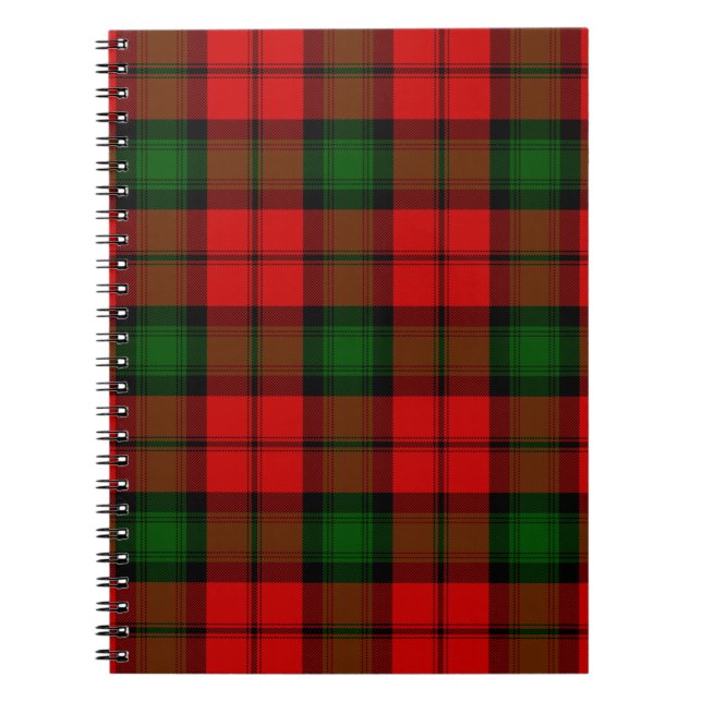 Caderno Espiral Kerr tartan green xadrez vermelha (Frente)