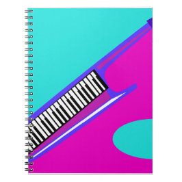 Caderno Espiral Keytar Totalmente Neon anos 80