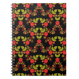 Caderno Espiral Khokhloma Berries Russo: Estilo Tradicional