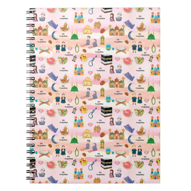 Caderno Espiral Kids Islamic Notebook – Colourful Eid & Ramadan (Frente)