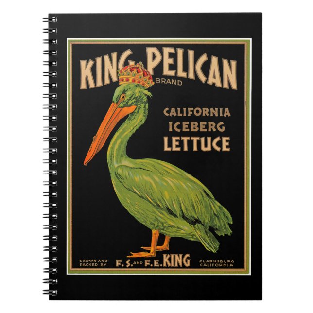 Caderno Espiral King Pelican Marca Lettuce (Frente)