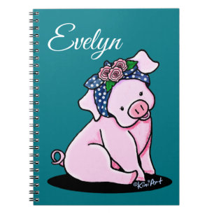 Caderno Espiral KiniArt Bonito Piggy
