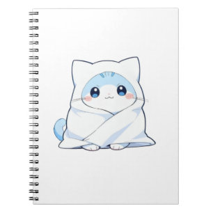 Caderno Espiral Kit de Cobertor Aconchegante Gatinho Kawaii Design