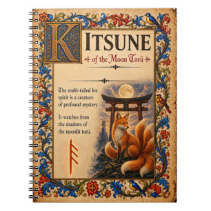 Caderno Espiral Kitsune, Arte de Bestiário Medieval