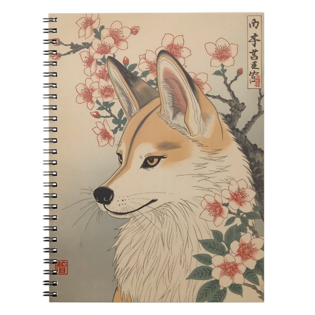 Caderno Espiral Kitsune & cherry blossom (Frente)