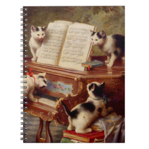 Caderno Espiral Kittens e Piano