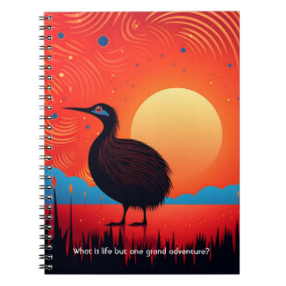 Caderno Espiral Kiwi Bird em Twilight