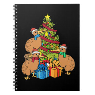 Caderno Espiral Kiwi Bird Gift Árvore de Natal Nova Zelândia