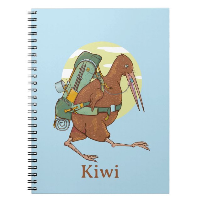 Caderno Espiral Kiwi caminhando (Frente)