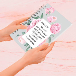 Caderno Espiral KJV Psalm Pink Peony Woman's Devotional Diário
