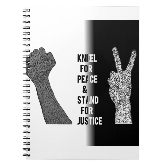Caderno Espiral Kneel for Peace and Stand for Justice (Frente)