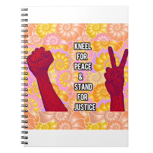 Caderno Espiral Kneel for Peace and Stand for Justice (V2) (Frente)