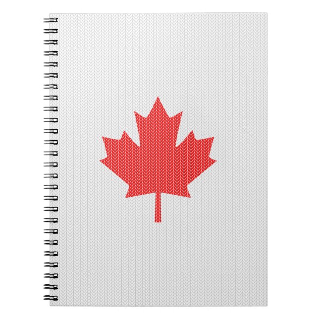 Caderno Espiral Knit Style Maple Leaf Knitting Motif (Frente)