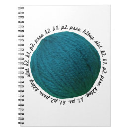 Caderno Espiral Knitters Lingo Yarn Ball Teal