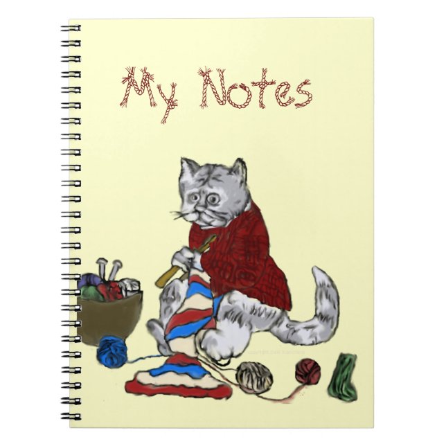Caderno Espiral Knitting Kitten - Notas (Frente)