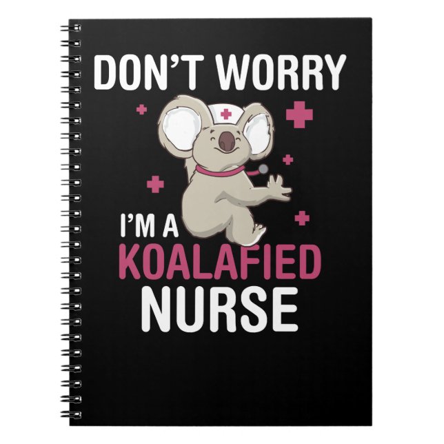 Caderno Espiral Koala Bear Koalafied Nurse Funny Koala Gift Koalas (Frente)