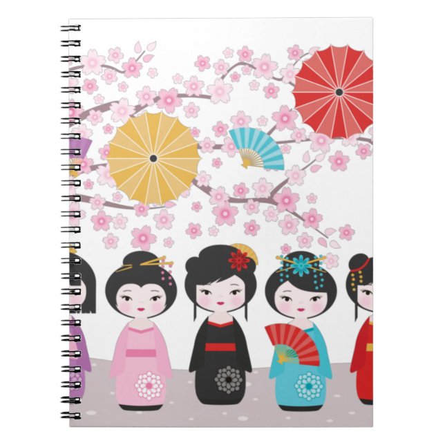 Caderno Espiral Kokeshi Dolls (Frente)