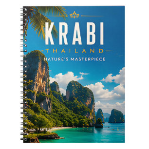 Caderno Espiral 🏝️ Krabi Tailândia Costa Tropical Decoração de Ca