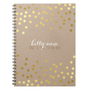 Caderno Espiral kraft de ouro de manchas bonitinhas, GLAMOROSAS, C