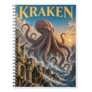 Caderno Espiral Kraken, Monstro de Fantasia Gótica