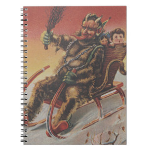 Caderno Espiral Krampus Kidnaping Children Sleigh